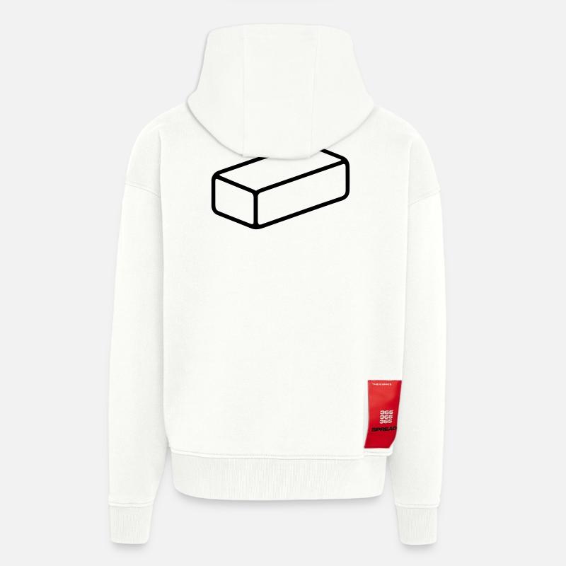 brique - Veste à capuche bio épaisse oversize fabriqué en UE - OFF WHITE