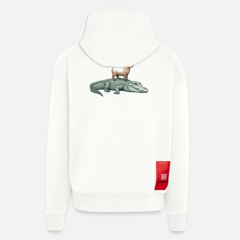Capy & Croc Dreamteam - Zip Hoodie - made by SPREAD - OFF WHITE
