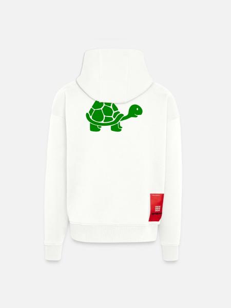 Turtle long neck smiling happy funny - Zip Hoodie - made by SPREAD - OFF WHITE