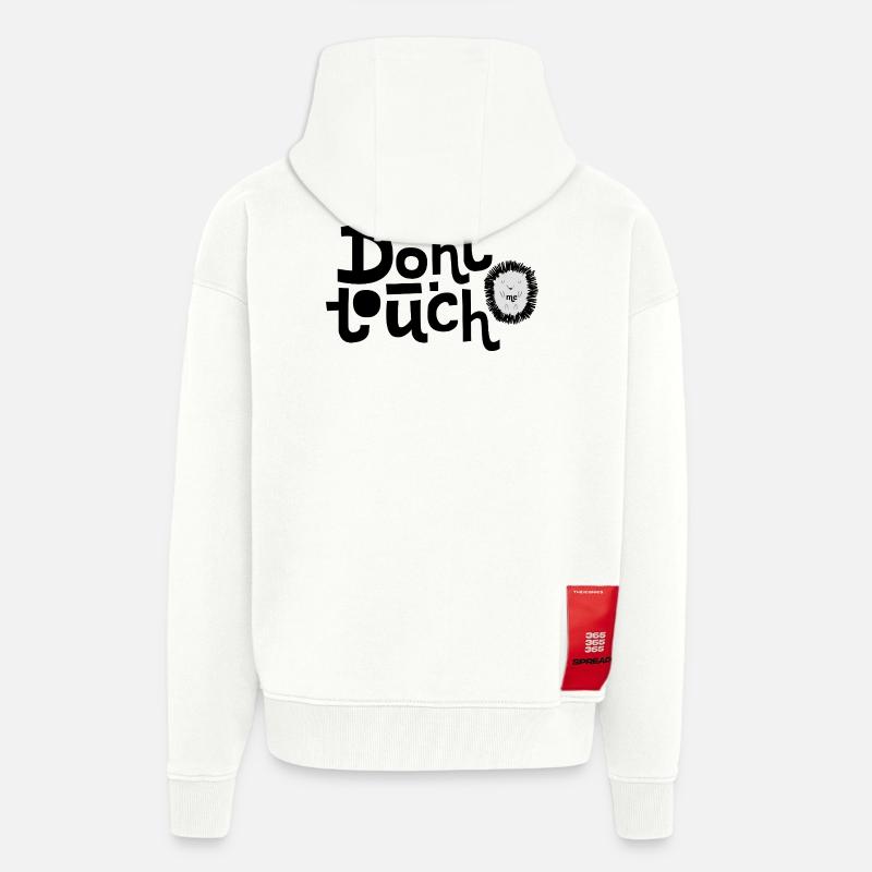 Ne touche pas à un hérisson mignon - Veste à capuche bio épaisse oversize fabriqué en UE - OFF WHITE