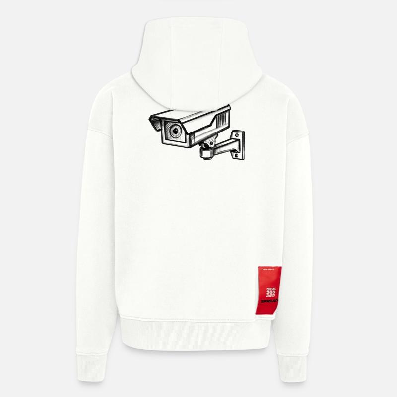 Security Camera Security - Illusionration - Zip Hoodie - made by SPREAD - OFF WHITE