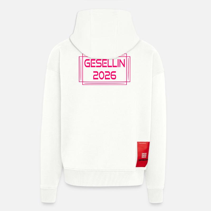 Certificat de compagnon Diplôme 2026 Compagne - Veste à capuche bio épaisse oversize fabriqué en UE - OFF WHITE