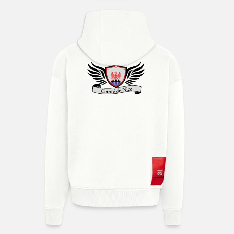 Comté de nice - Veste à capuche bio épaisse oversize fabriqué en UE - OFF WHITE