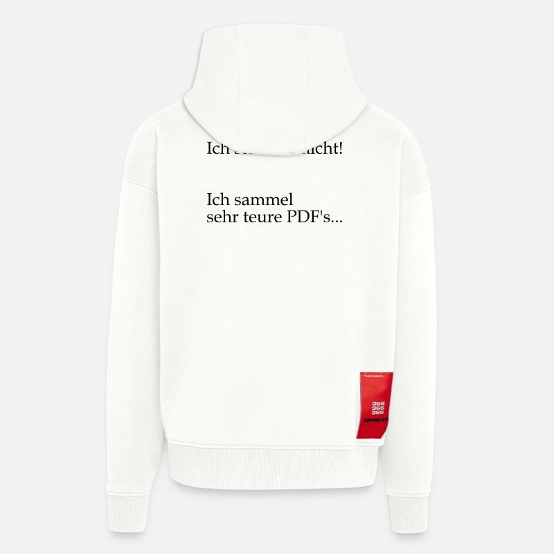 Unispruch "sehr teure PDFs" Geschenk, Studenten - Zip Hoodie - made by SPREAD - OFF WHITE