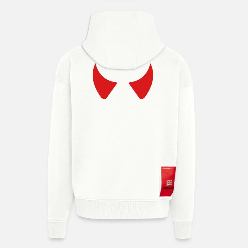 Cornes du Diable - Veste à capuche bio épaisse oversize fabriqué en UE - OFF WHITE