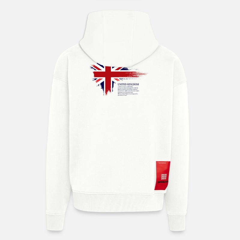 Brushstroke Union Jack Flag - Zip Hoodie - made by SPREAD - OFF WHITE