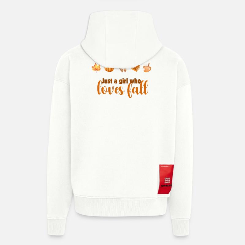 Herbstliebendes Mädchen Design, Fall Vibes - Zip Hoodie - made by SPREAD - OFF WHITE