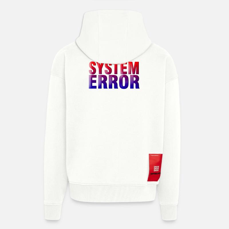 Erreur système Gradient Typo - Veste à capuche bio épaisse oversize fabriqué en UE - OFF WHITE