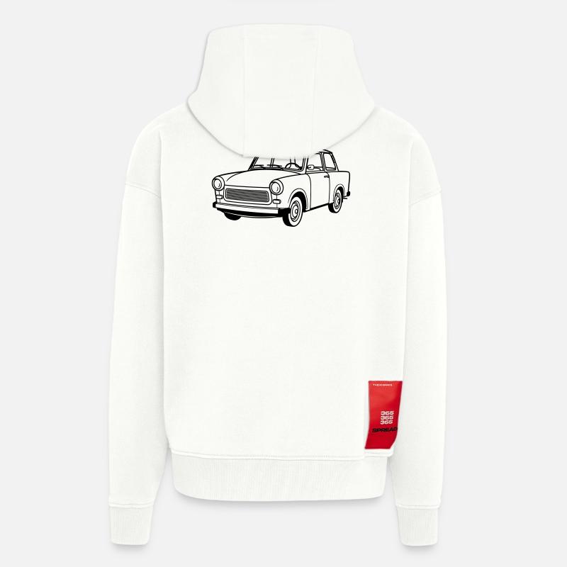 Trabi 601 Coupé - Veste à capuche bio épaisse oversize fabriqué en UE - OFF WHITE