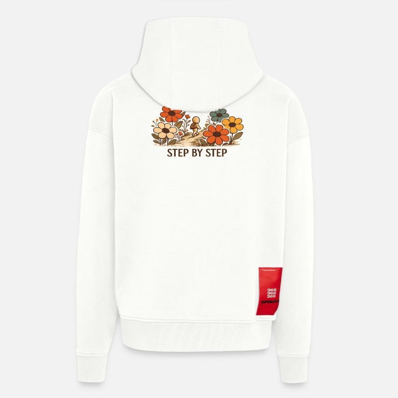 The Little Thought | STEP BY STEP - Zip Hoodie - made by SPREAD - OFF WHITE