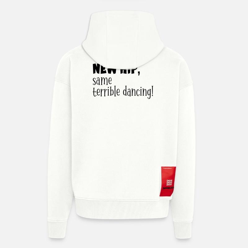 Hanches - Danse drôle - Veste à capuche bio épaisse oversize fabriqué en UE - OFF WHITE