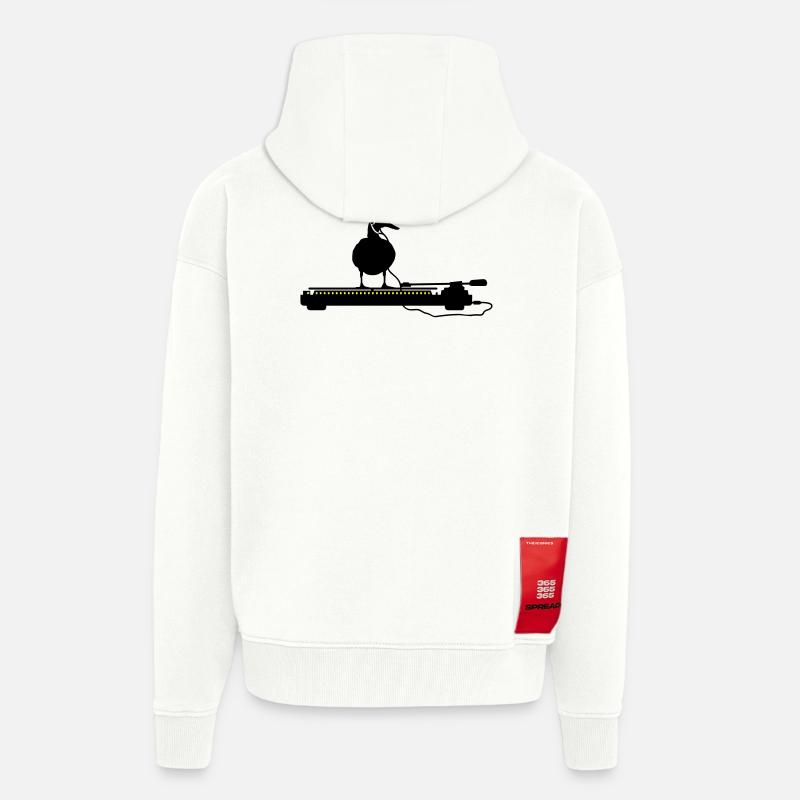 disco duck turntable - Zip Hoodie - made by SPREAD - OFF WHITE