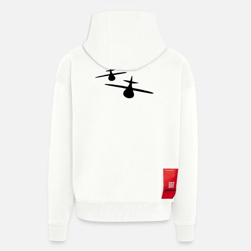 Deux avions - Veste à capuche bio épaisse oversize fabriqué en UE - OFF WHITE