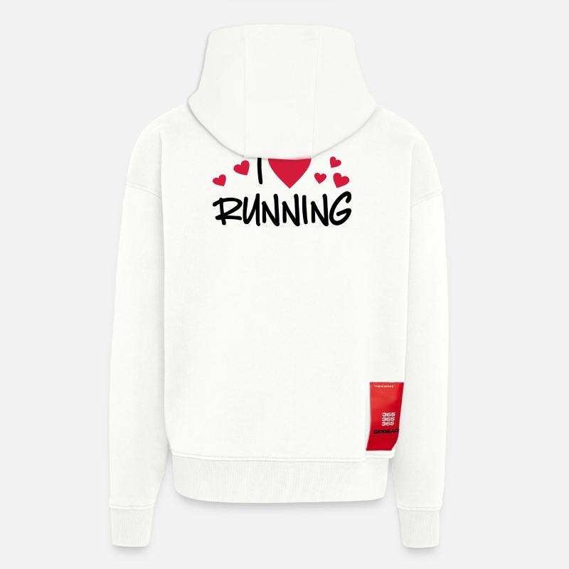 courir - Veste à capuche bio épaisse oversize fabriqué en UE - OFF WHITE