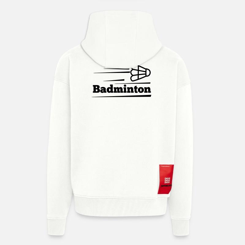 Badmintontext mit überfliegendem Shuttle - Zip Hoodie - made by SPREAD - OFF WHITE