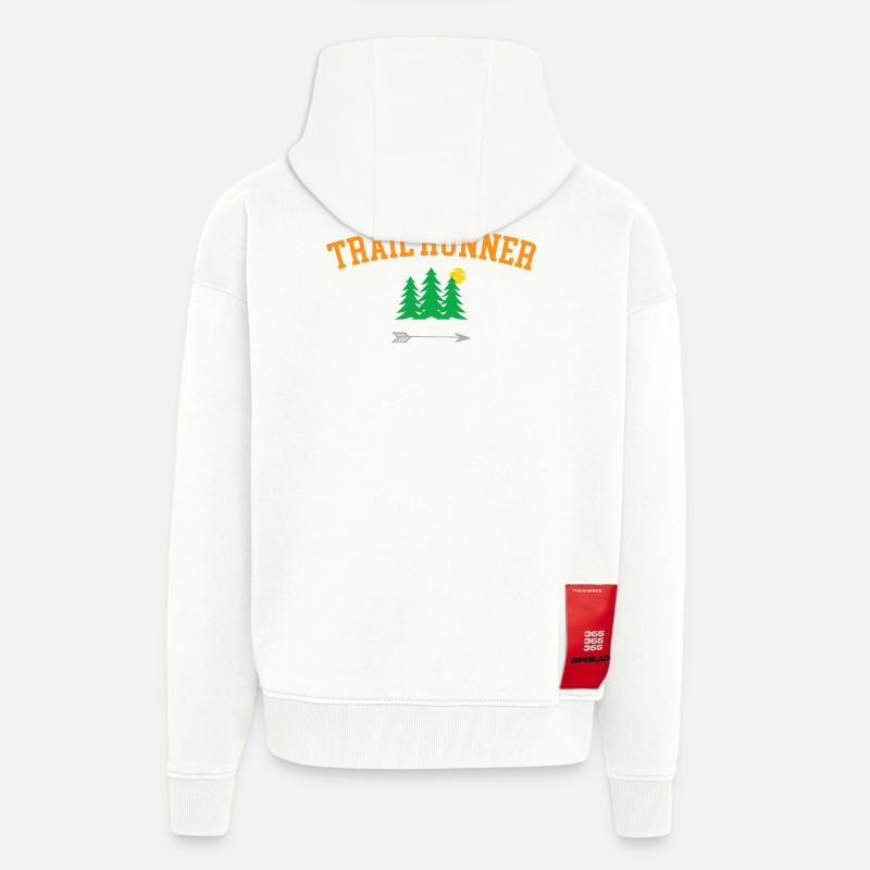 Coureur de sentier - Veste à capuche bio épaisse oversize fabriqué en UE - OFF WHITE
