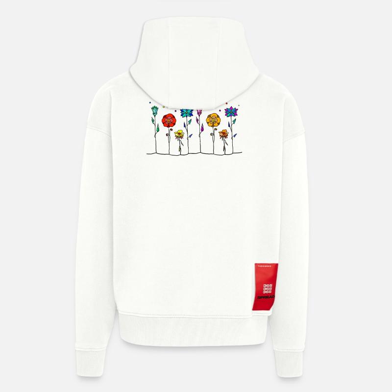 Fleur - Veste à capuche bio épaisse oversize fabriqué en UE - OFF WHITE