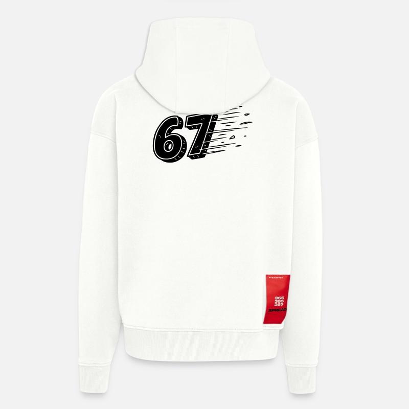 67 Meme Speedlines – Fast Comic Number - Zip Hoodie - made by SPREAD - OFF WHITE