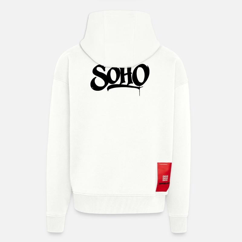 Conception de t-shirts graffiti Soho - Veste à capuche bio épaisse oversize fabriqué en UE - OFF WHITE