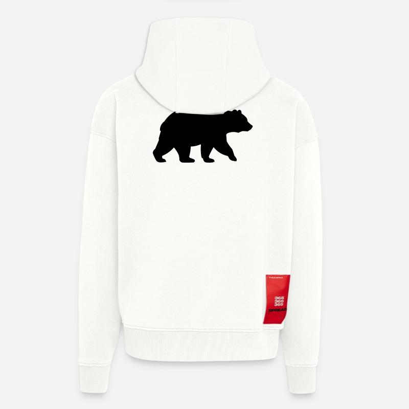 Baer - Veste à capuche bio épaisse oversize fabriqué en UE - OFF WHITE