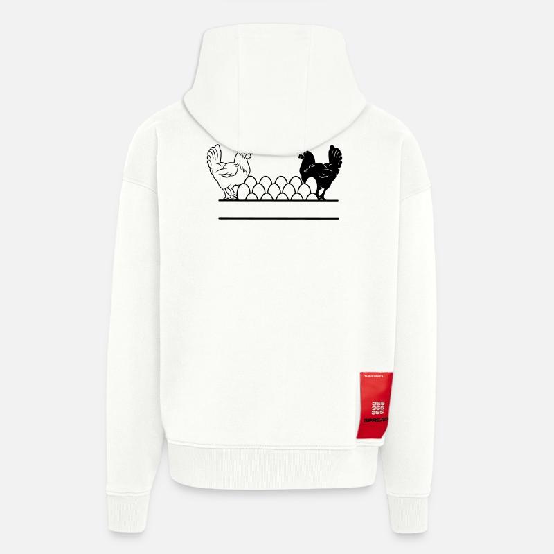 Hähnchen dunkles und helles Monogramm - Zip Hoodie - made by SPREAD - OFF WHITE