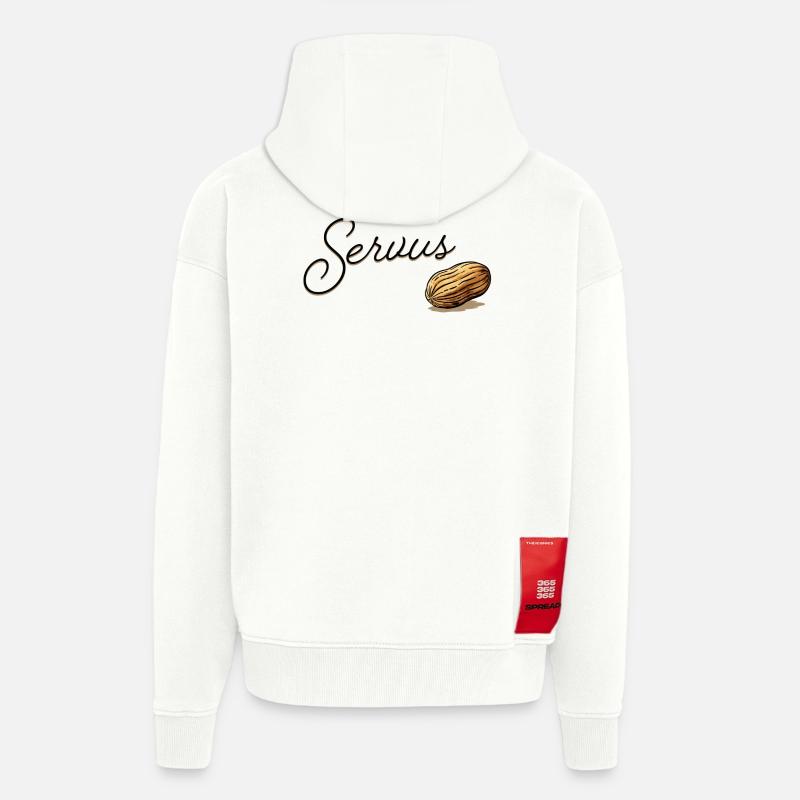 Serius Mandel Script Design - Zip Hoodie - made by SPREAD - OFF WHITE