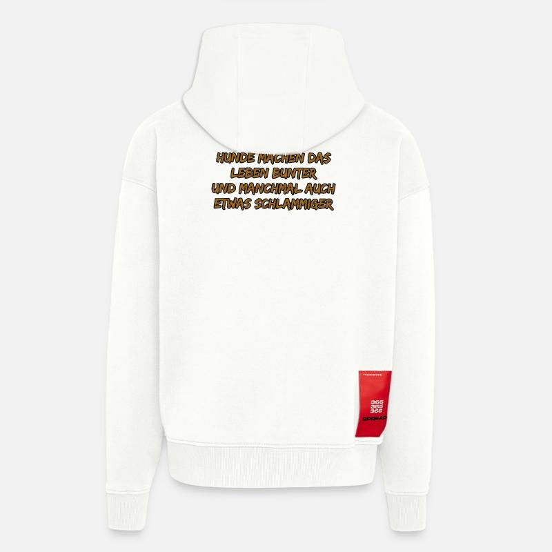 Hundebunte Lebensfreude - Zip Hoodie - made by SPREAD - OFF WHITE