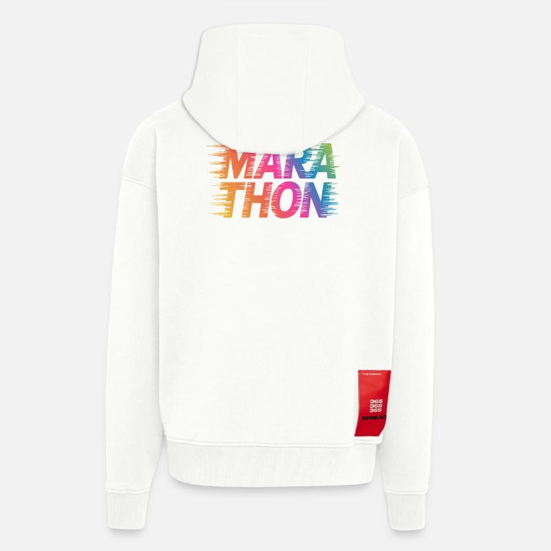 Marathon Gradient Sprintfarben - Zip Hoodie - made by SPREAD - OFF WHITE