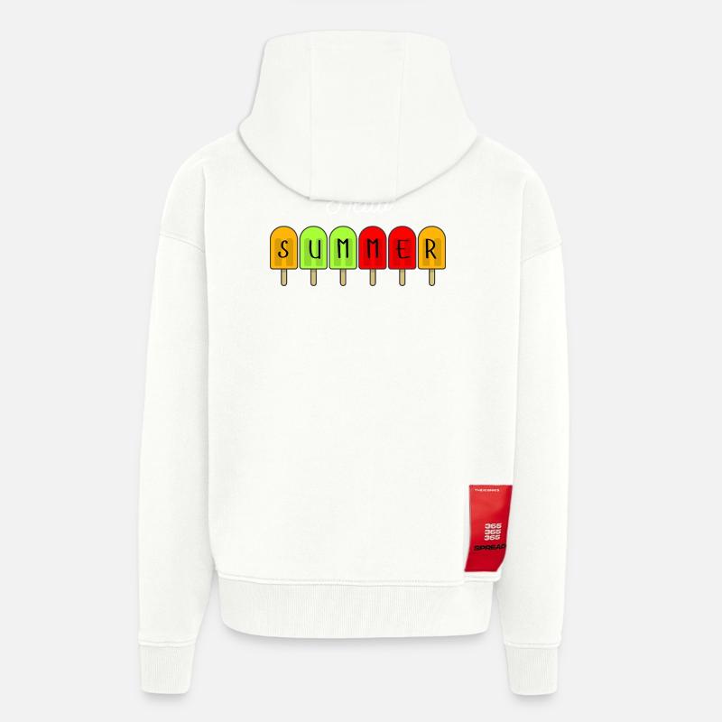 Hello Summer Popsicles - Zip Hoodie - made by SPREAD - OFF WHITE