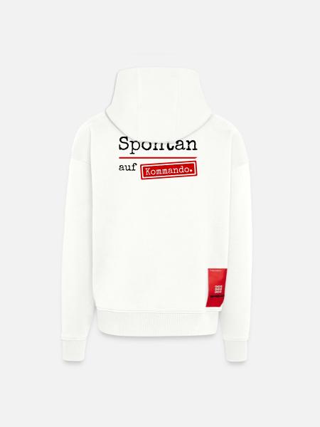 Spontan auf Kommando_weiss - Zip Hoodie - made by SPREAD - OFF WHITE