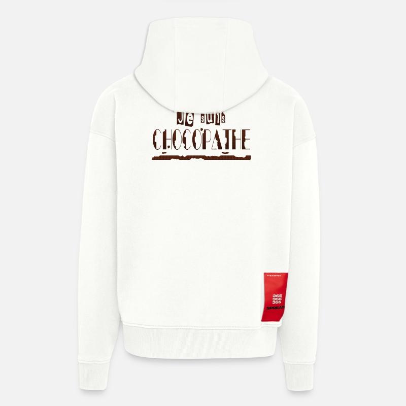 Je suis chocopathe - Veste à capuche bio épaisse oversize fabriqué en UE - OFF WHITE
