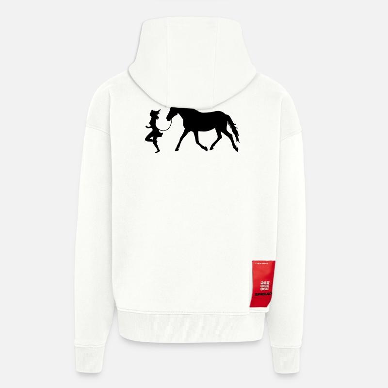 Frau mit Pferd - Zip Hoodie - made by SPREAD - OFF WHITE