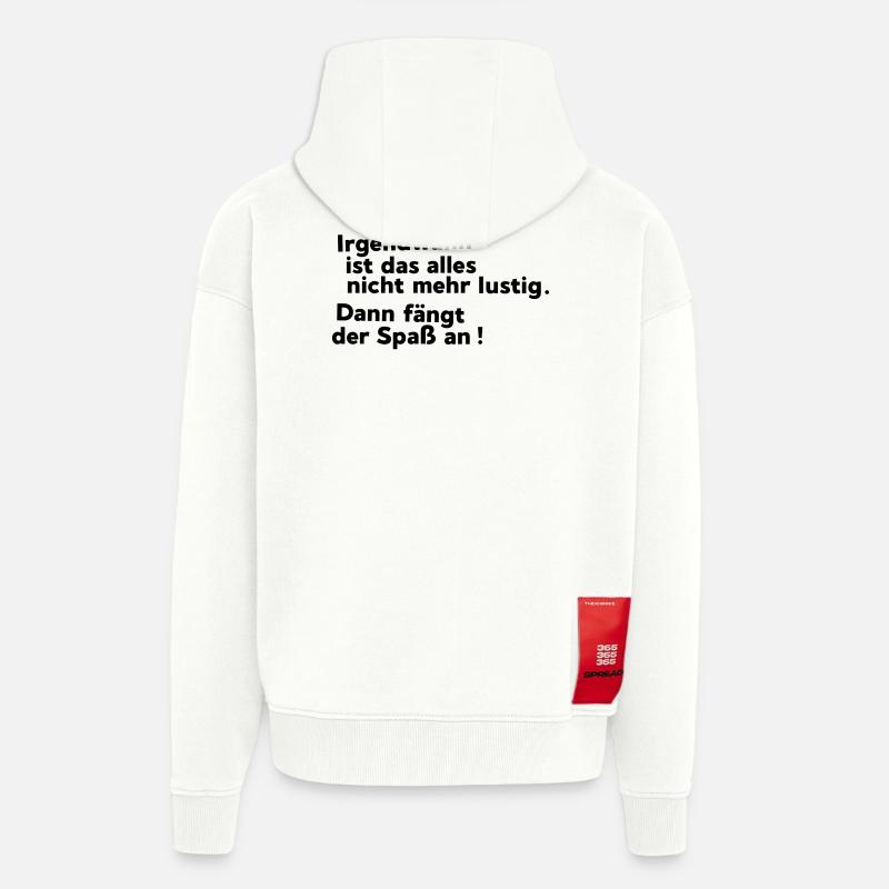 ce n'est plus drôle - Veste à capuche bio épaisse oversize fabriqué en UE - OFF WHITE