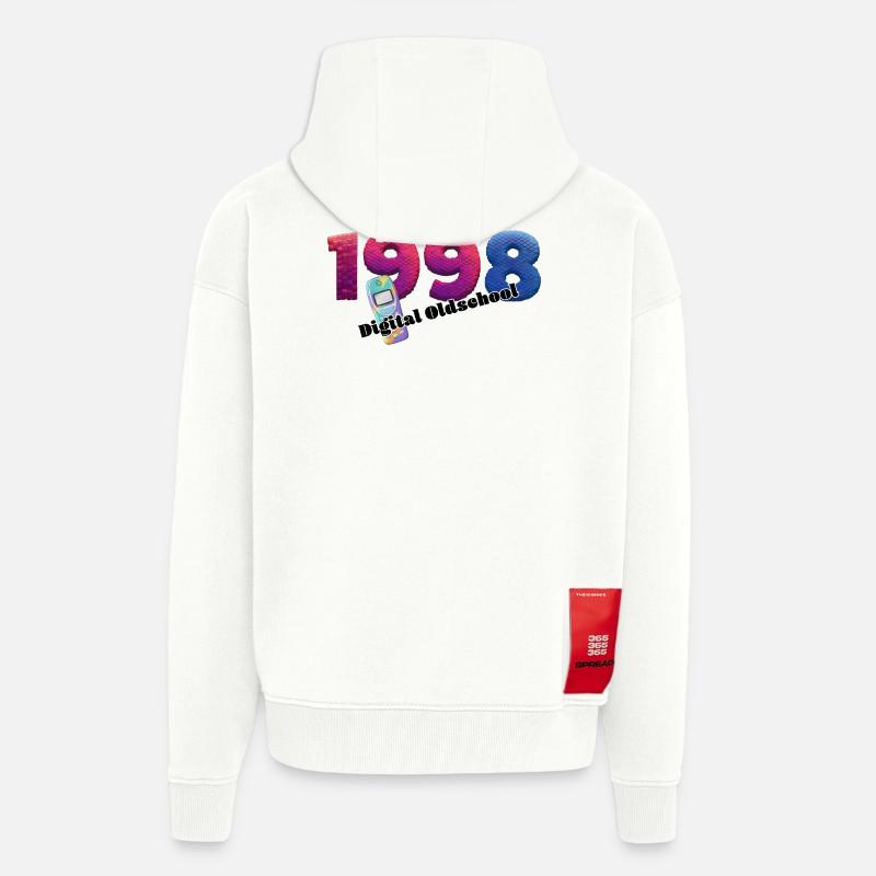 1998 – Style de transition numérique - Veste à capuche bio épaisse oversize fabriqué en UE - OFF WHITE