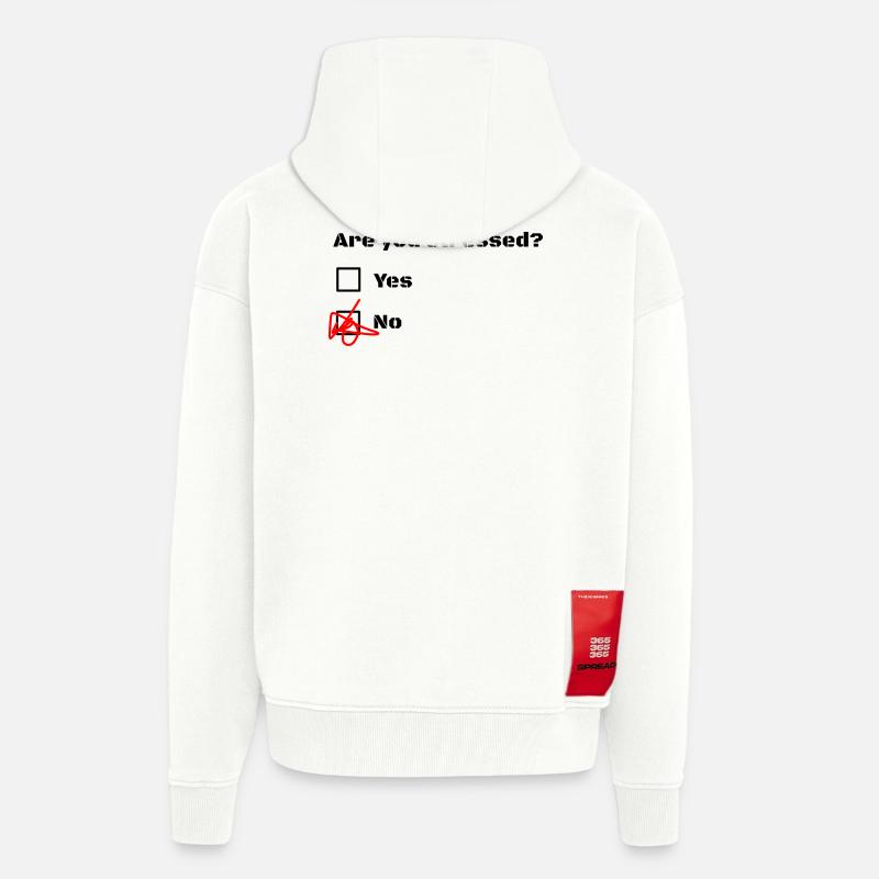 Êtes-vous stressé? Êtes-vous stressé? - Veste à capuche bio épaisse oversize fabriqué en UE - OFF WHITE