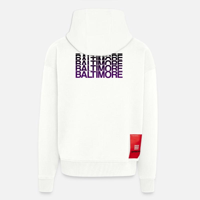 Baltimore Violett Gradient Stil - Zip Hoodie - made by SPREAD - OFF WHITE