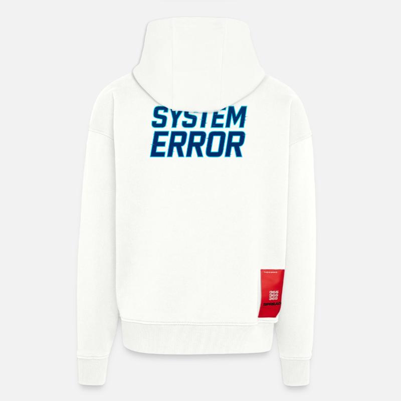 System Error Glitch Design - Zip Hoodie - made by SPREAD - OFF WHITE