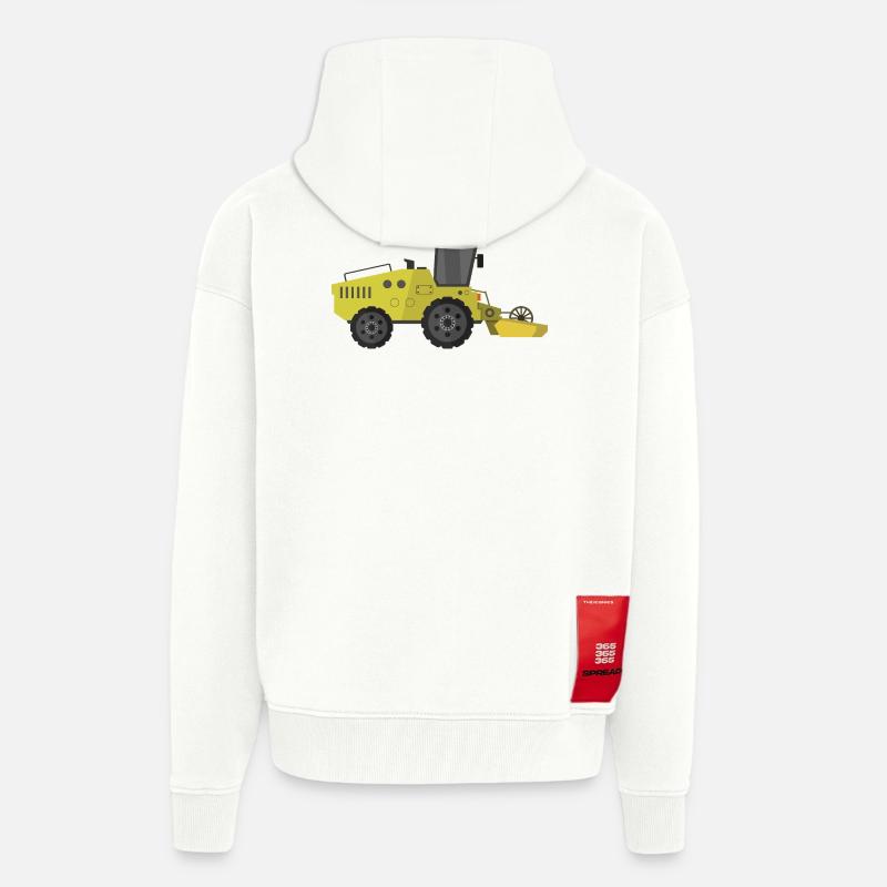 Moissonneuse-batteuse - Veste à capuche bio épaisse oversize fabriqué en UE - OFF WHITE