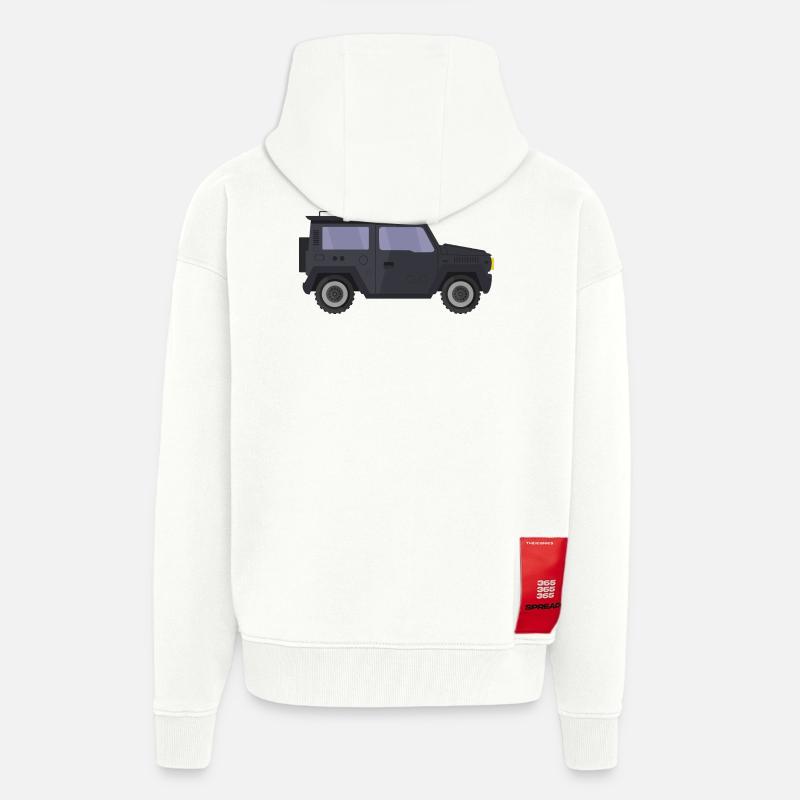 Jeep - Veste à capuche bio épaisse oversize fabriqué en UE - OFF WHITE