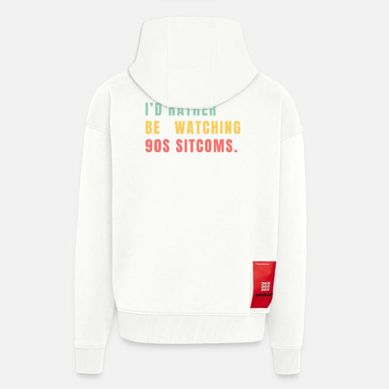 I’d Rather Be Watching 90s Sitcoms - Zip Hoodie - made by SPREAD - OFF WHITE