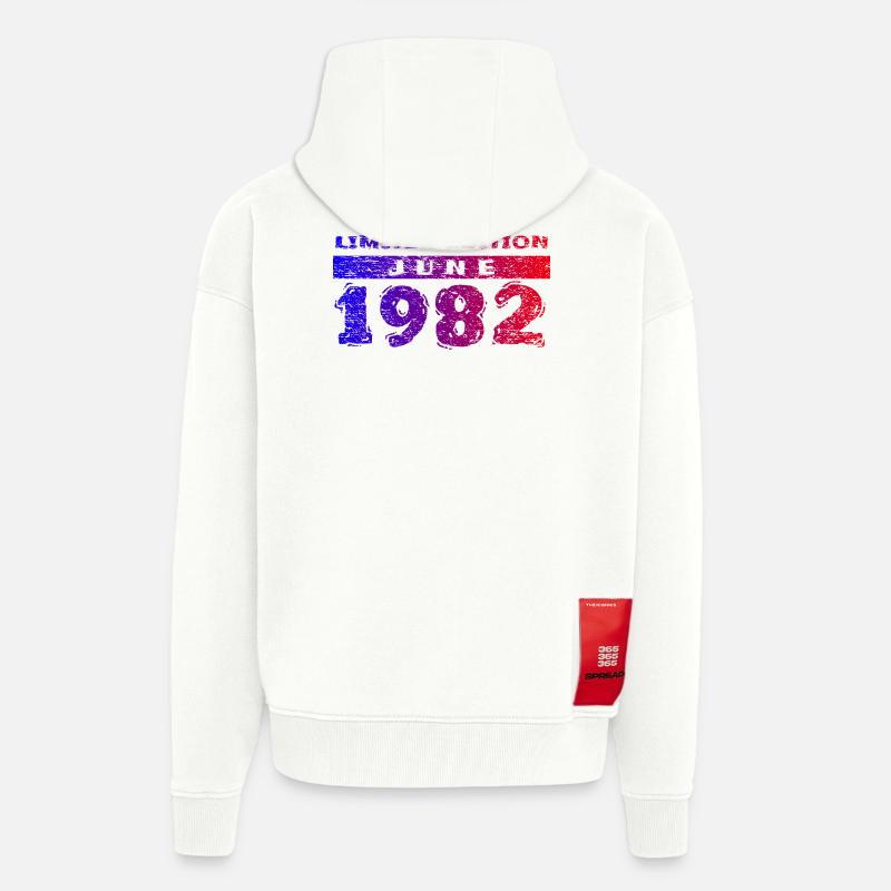 44e anniversaire Édition Limitée 06/1982 - Veste à capuche bio épaisse oversize fabriqué en UE - OFF WHITE