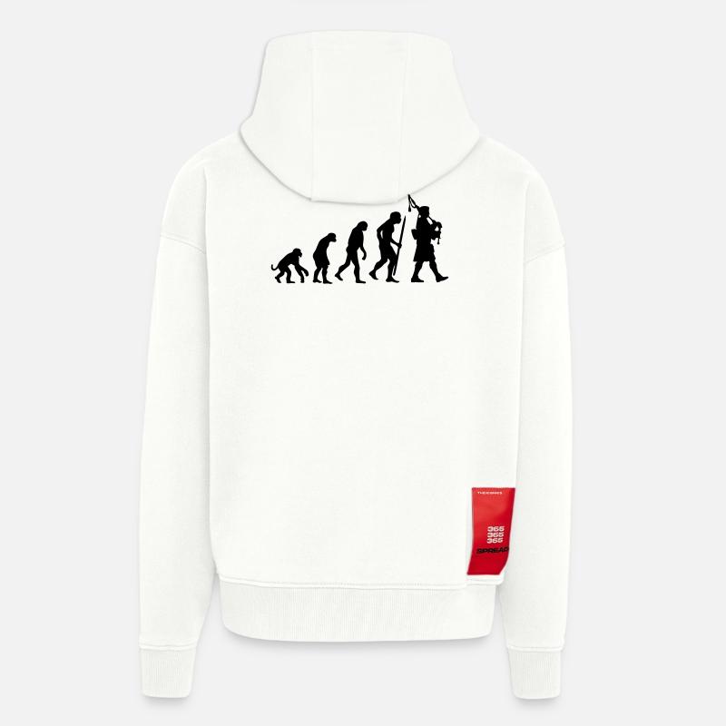 Evolution Pipebag - Veste à capuche bio épaisse oversize fabriqué en UE - OFF WHITE