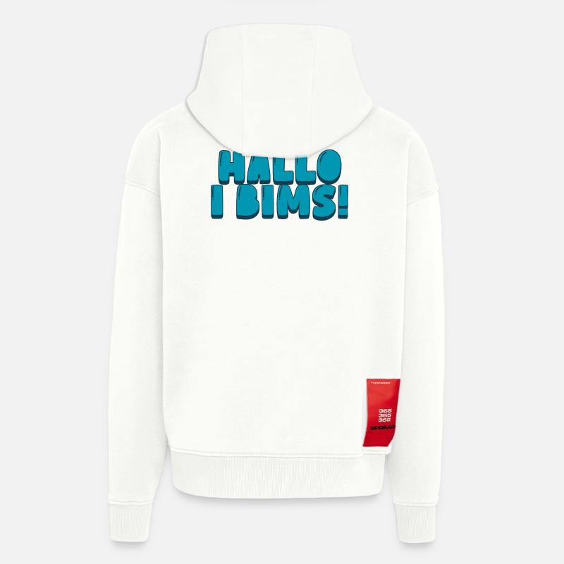 Hallo i bims! - Zip Hoodie - made by SPREAD - OFF WHITE
