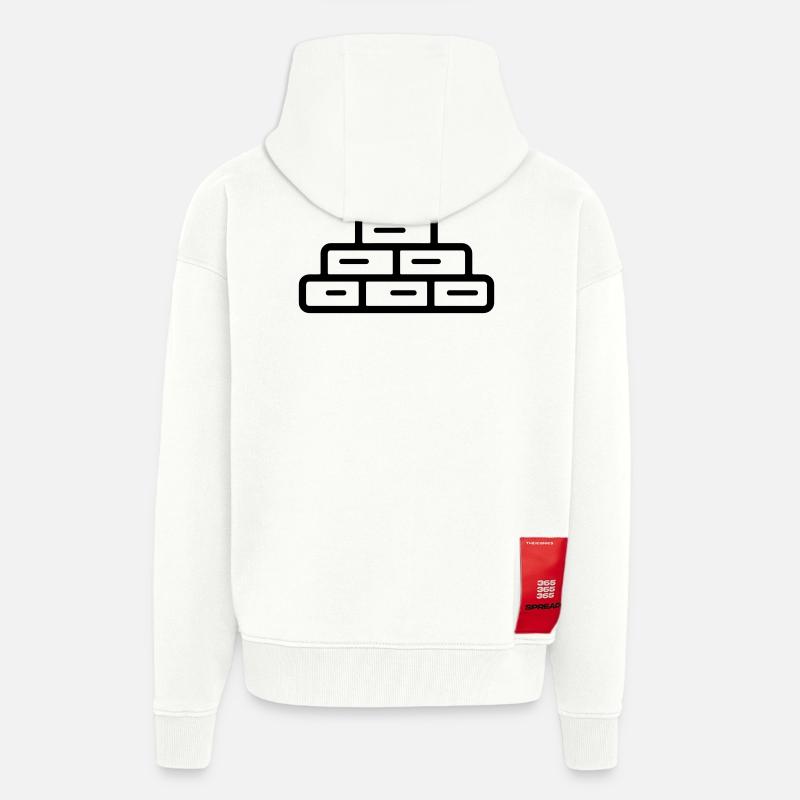 brique - Veste à capuche bio épaisse oversize fabriqué en UE - OFF WHITE
