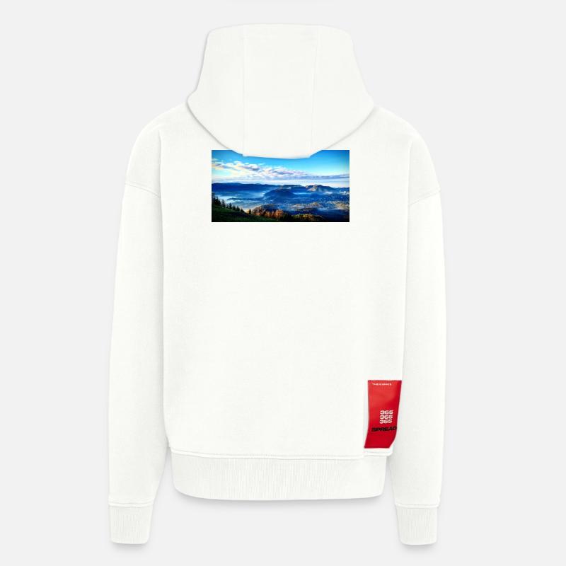 Morgennebel Berglandschaft - Zip Hoodie - made by SPREAD - OFF WHITE
