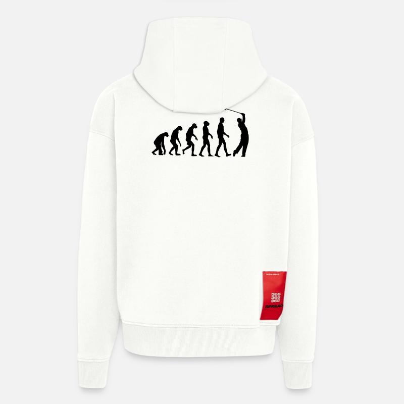 Golf Evolution Golfing - Zip Hoodie - made by SPREAD - OFF WHITE