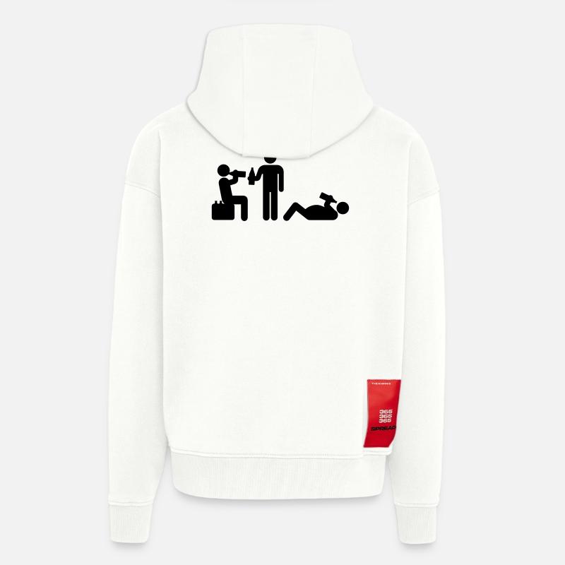boozy alcohol vodka beer drunk drinking - Zip Hoodie - made by SPREAD - OFF WHITE
