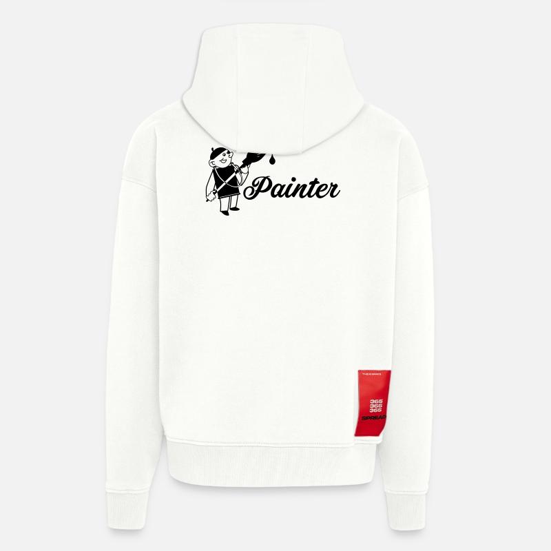 Maler mit Pinsel Text painter - Zip Hoodie - made by SPREAD - OFF WHITE