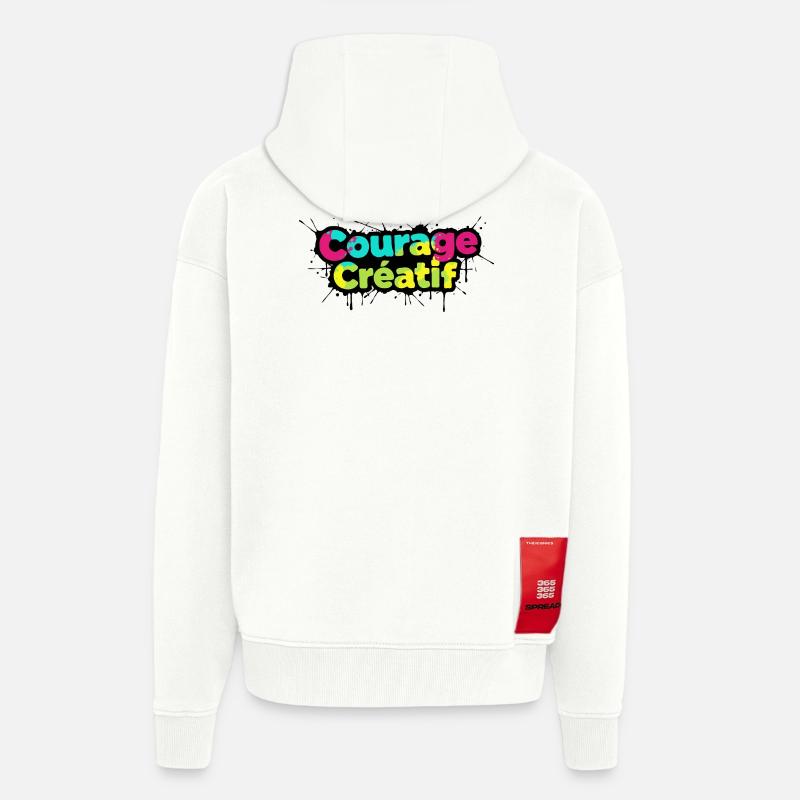 Courage Créatif Bunte Typografie - Zip Hoodie - made by SPREAD - OFF WHITE