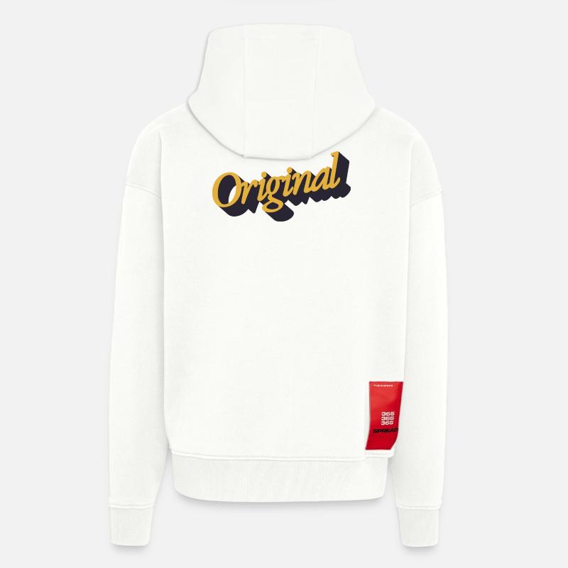 Original bogstav - Heavyweight oversized organic hættejakke made in EU - OFF WHITE